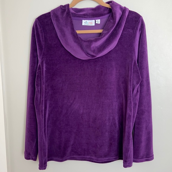 d&co. Essentials Medium Purple Cowl Neck Sweater - Picture 7 of 14